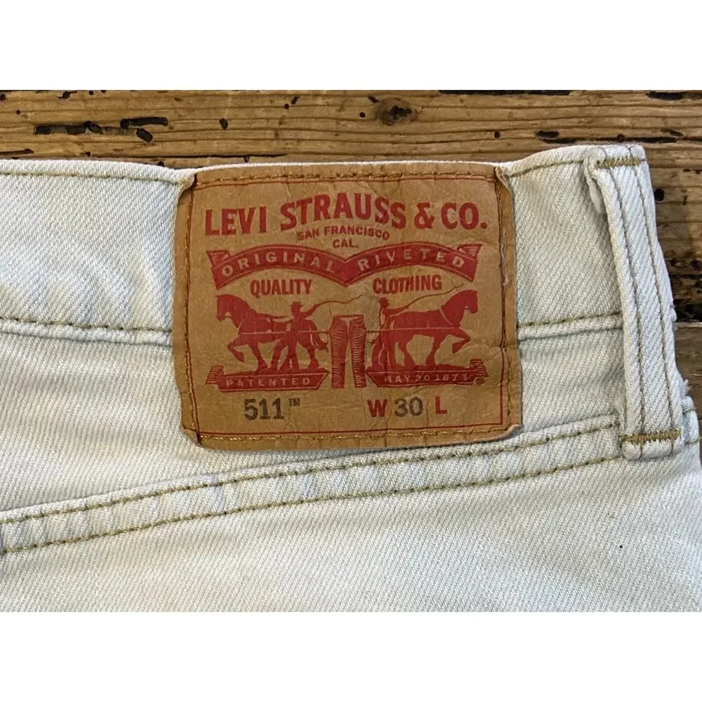 levis 511 cutoff denim Bermuda shorts mens size 30